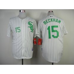 Cheap Gordon Beckham White Sox Jersey From China #15 White Green Stripe