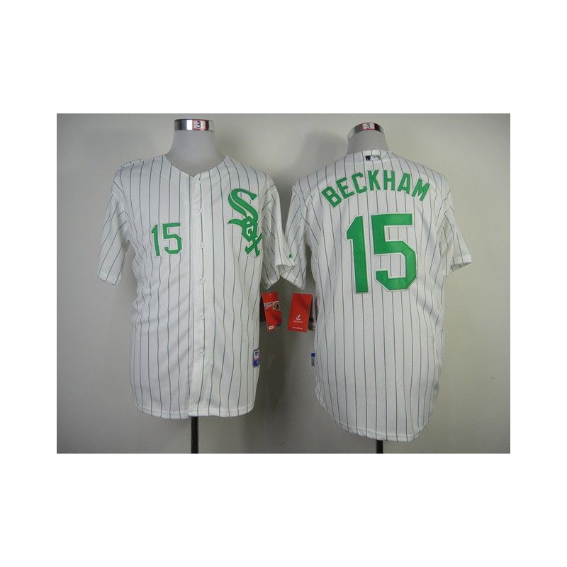 Cheap Gordon Beckham White Sox Jersey From China #15 White Green Stripe