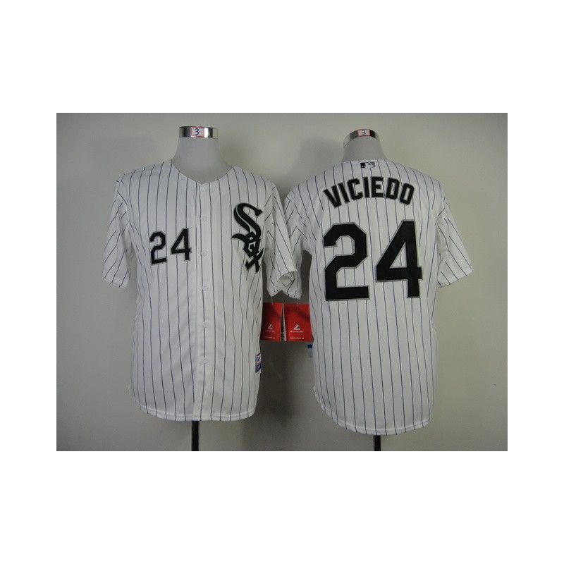 Cheap Dayan Viciedo White Sox Jersey From China #24 White Black Stripe