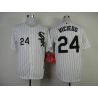 Cheap Dayan Viciedo White Sox Jersey From China #24 White Black Stripe