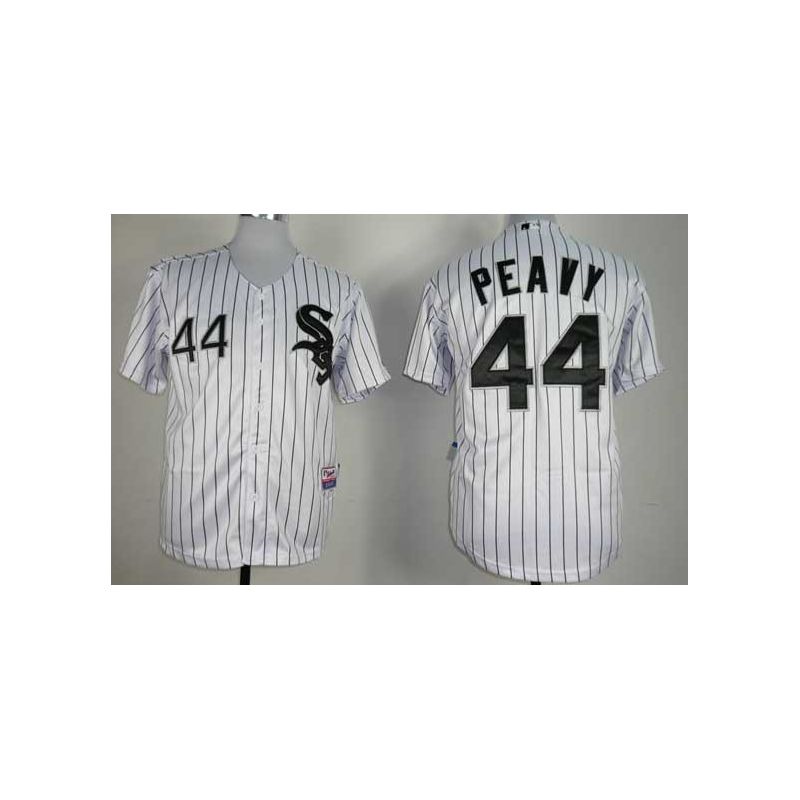 Cheap Jake Peavy White Sox Jersey From China #44 White Black Stripe