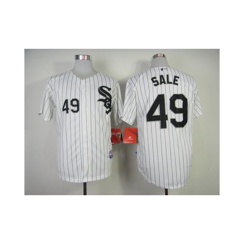 Cheap Chris Sale White Sox Jersey From China #49 White Black Stripe