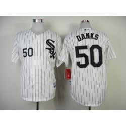 Cheap John Danks White Sox Jersey From China #50 White Black Stripe