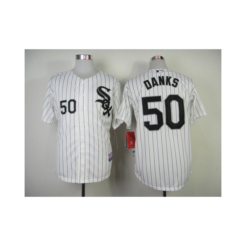 Cheap John Danks White Sox Jersey From China #50 White Black Stripe