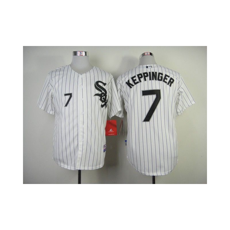 Cheap Jeff Keppinger White Sox Jersey From China #7 White Black Stripe