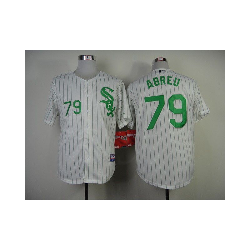 Cheap Jose Abreu White Sox Jersey From China #79 White Green Stripe