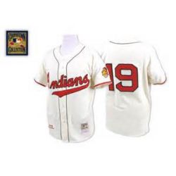 Cheap Bob Feller Indians Jersey From China #19 Cream throwback 1948