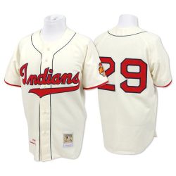 Cheap Satchel Paige Indians Jersey From China #29 Cream throwback 1948