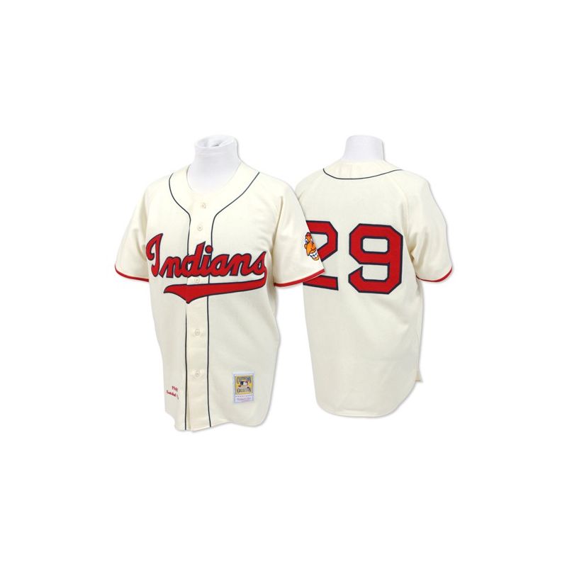Cheap Satchel Paige Indians Jersey From China #29 Cream throwback 1948 Cheap Satchel Paige Indians Jersey From China #29 Cream throwback 1948