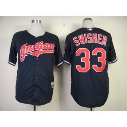 Cheap Nick Swisher Indians Jersey From China #33 Blue