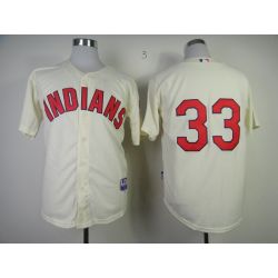 Cheap Nick Swisher Indians Jersey From China #33 Cream
