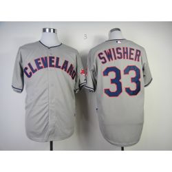 Cheap Nick Swisher Indians Jersey From China #33 Grey