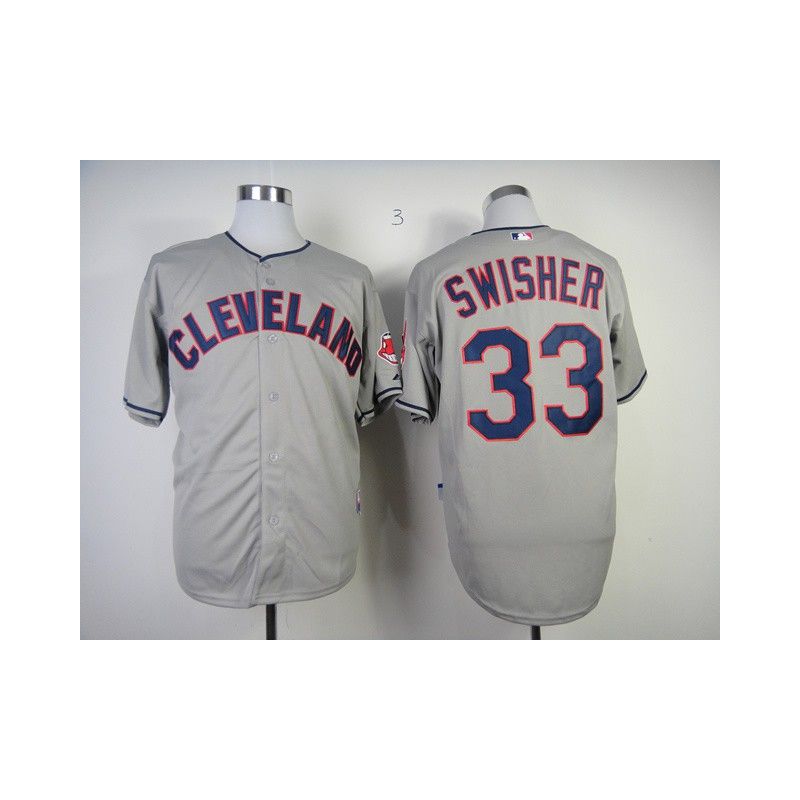 Cheap Nick Swisher Indians Jersey From China #33 Grey Cheap Nick Swisher Indians Jersey From China #33 Grey