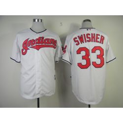Cheap Nick Swisher Indians Jersey From China #33 White