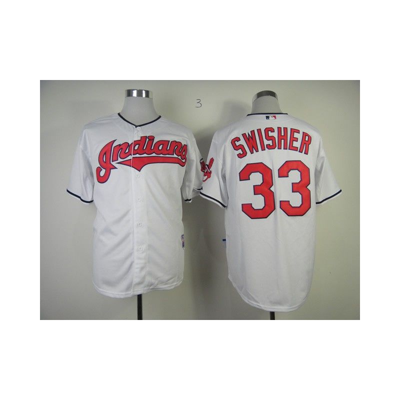 Cheap Nick Swisher Indians Jersey From China #33 White Cheap Nick Swisher Indians Jersey From China #33 White