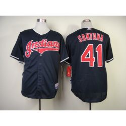 Cheap Carlos Santana Indians Jersey From China #41 Blue