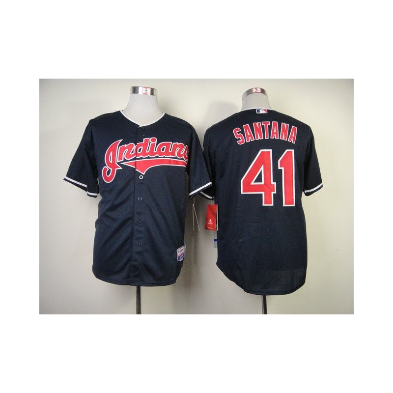 Cheap Carlos Santana Indians Jersey From China #41 Blue Cheap Carlos Santana Indians Jersey From China #41 Blue