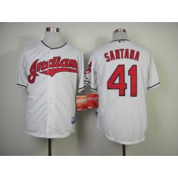 Cheap Carlos Santana Indians Jersey From China #41 White