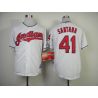 Cheap Carlos Santana Indians Jersey From China #41 White