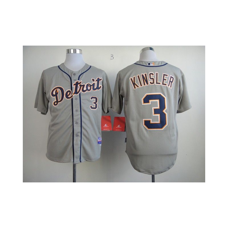 Cheap Ian Kinsler Tigers Jersey From China #3 Grey