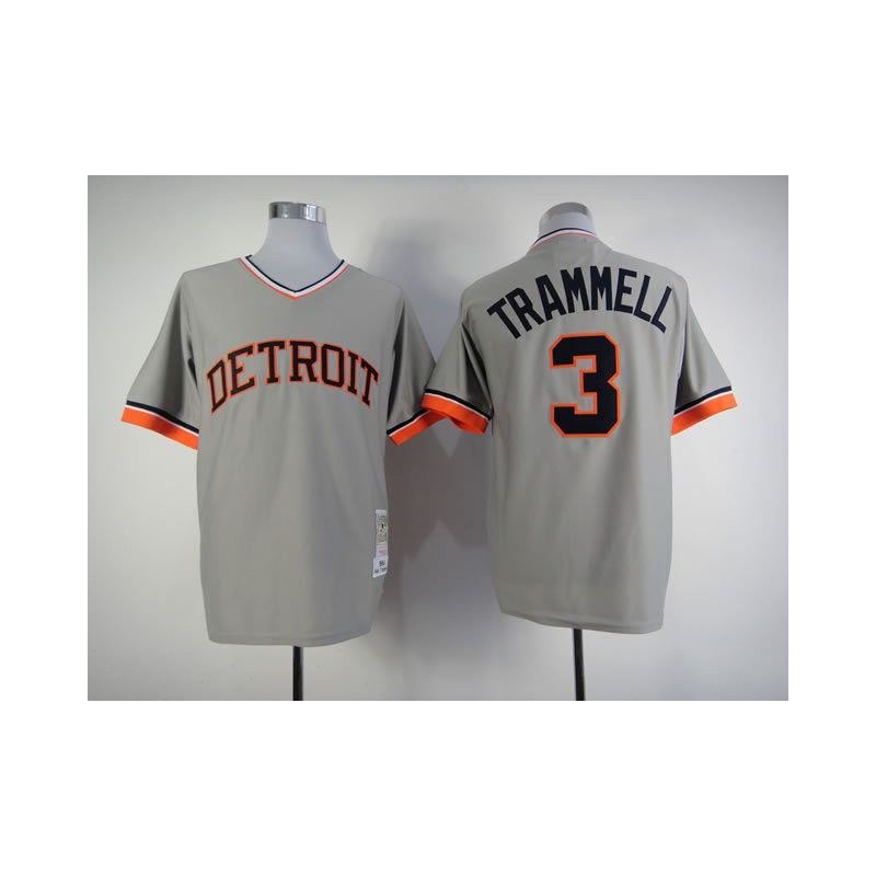 Cheap Alan Trammell Tigers Jersey From China #3 Grey 1984 Turn Back The Clock