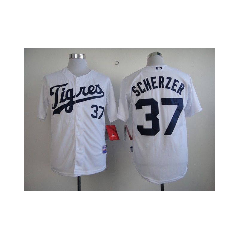 Cheap Max Scherzer Tigers Jersey From China #37 White 2014 new Cheap Max Scherzer Tigers Jersey From China #37 White 2014 new