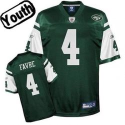 Cheap Brett Favre Jets Youth Jersey #4 Green From China