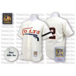 Cheap Nellie Fox Jersey From China #2 Colt 45s Cream throwback 1964