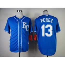 Cheap Salvador Perez Royals Jersey From China #13 Blue 2014 new