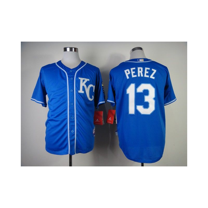 Cheap Salvador Perez Royals Jersey From China #13 Blue 2014 new