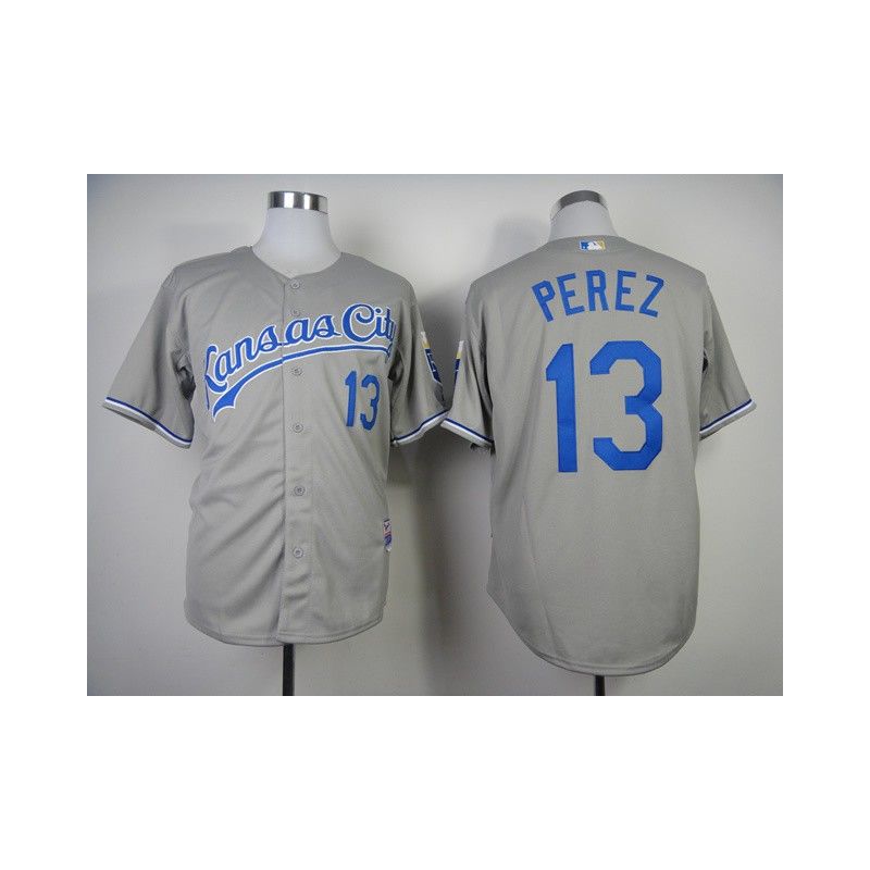 Cheap Salvador Perez Royals Jersey From China #13 Grey