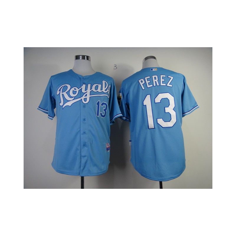 Cheap Salvador Perez Royals Jersey From China #13 Light Blue