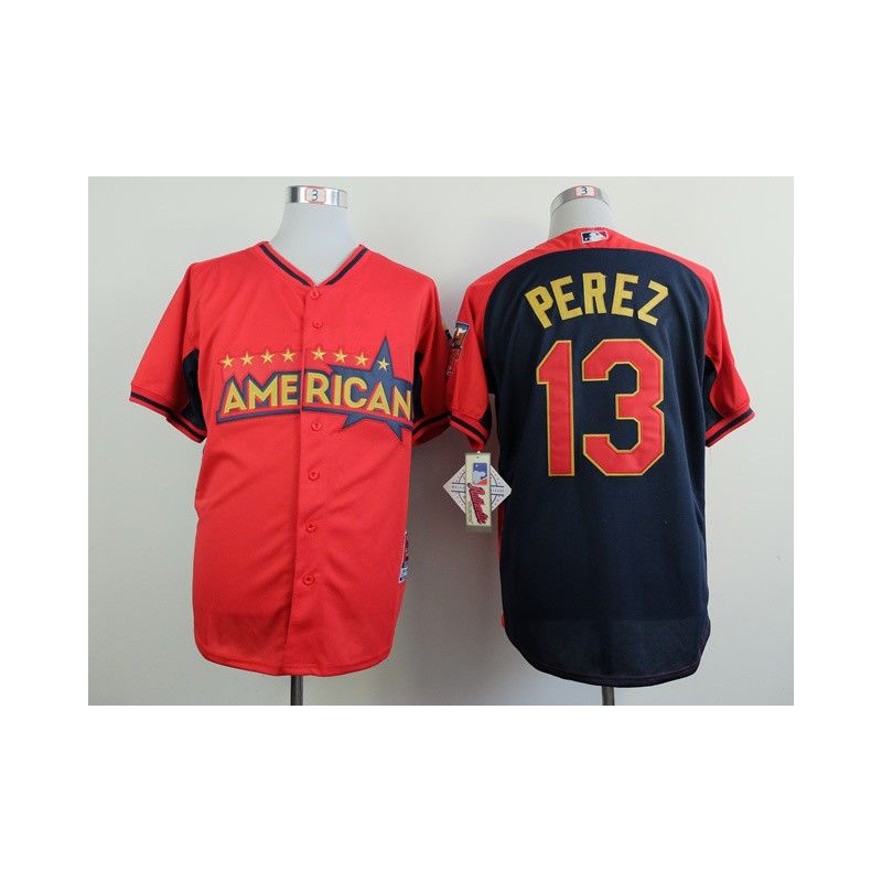 Cheap Salvador Perez Royals Jersey From China #13 Red-Blue American League