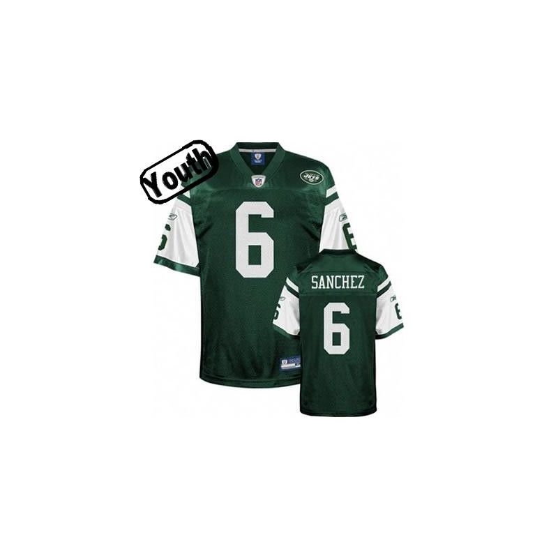 Cheap Mark Sanchez Jets Youth Jersey #6 Green From China