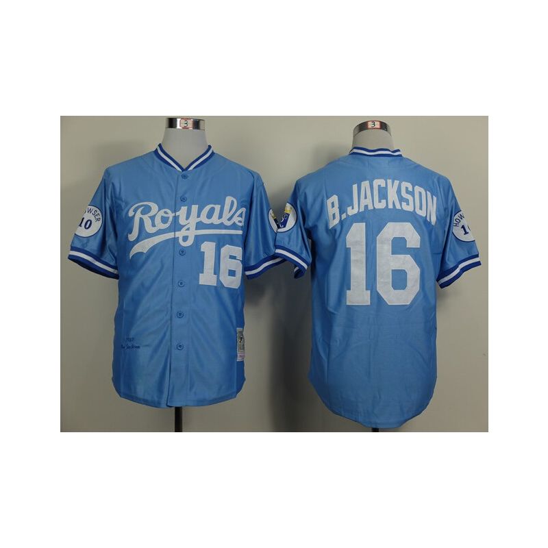 Cheap Bo Jackson Royals Jersey From China #16 Light Blue throwback 1987