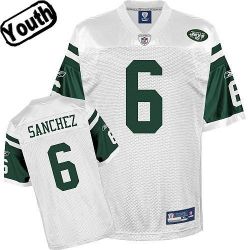 Cheap Mark Sanchez Jets Youth Jersey #6 White From China