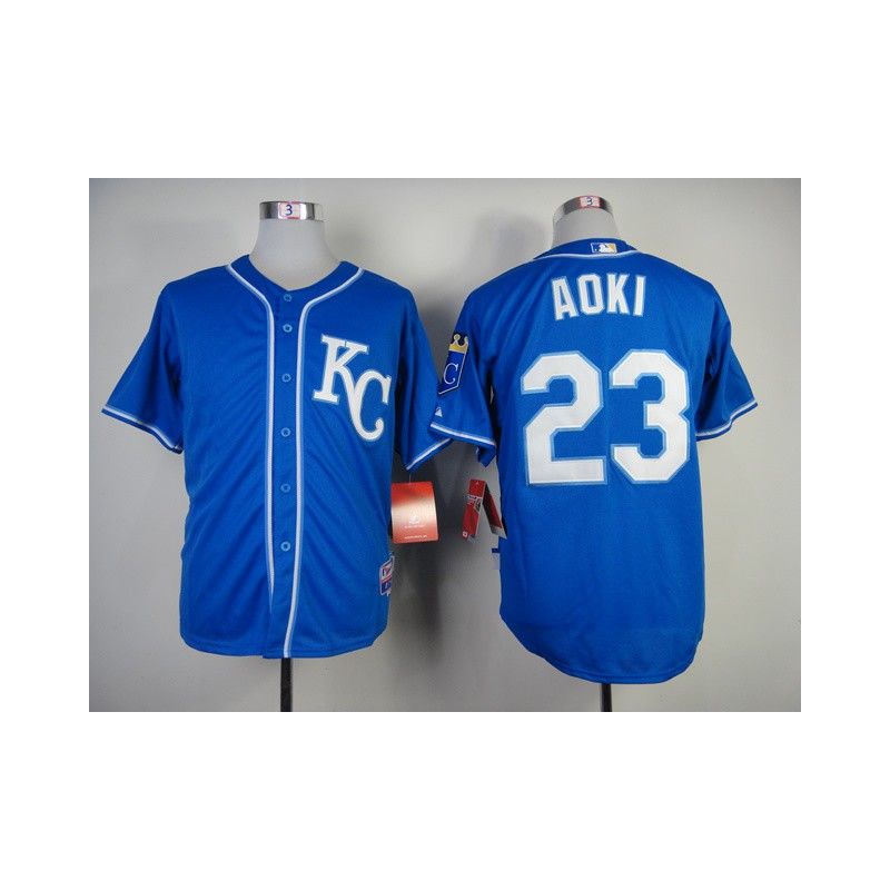 Cheap Norichika Aoki Royals Jersey From China #23 Blue 2014 new