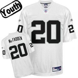 Cheap Darren McFadden Raiders Youth Jersey #20 White From China