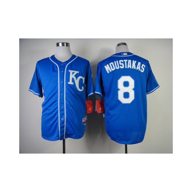 Cheap Mike Moustakas Royals Jersey From China #8 Blue 2014 new