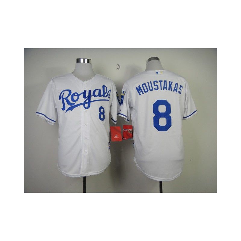 Cheap Mike Moustakas Royals Jersey From China #8 White