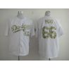 Cheap Yasiel Puig Dodgers Jersey From China #66 White Camo Font