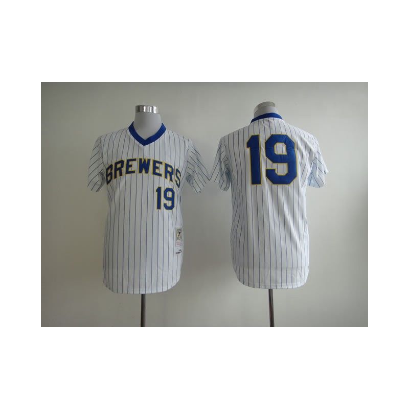 Cheap Robin Yount Brewers Jersey From China #19 White throwback