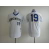 Cheap Robin Yount Brewers Jersey From China #19 White throwback