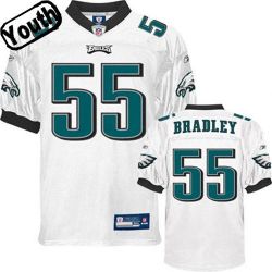 Cheap Stewart Bradley Eagles Youth Jersey #55 White From China