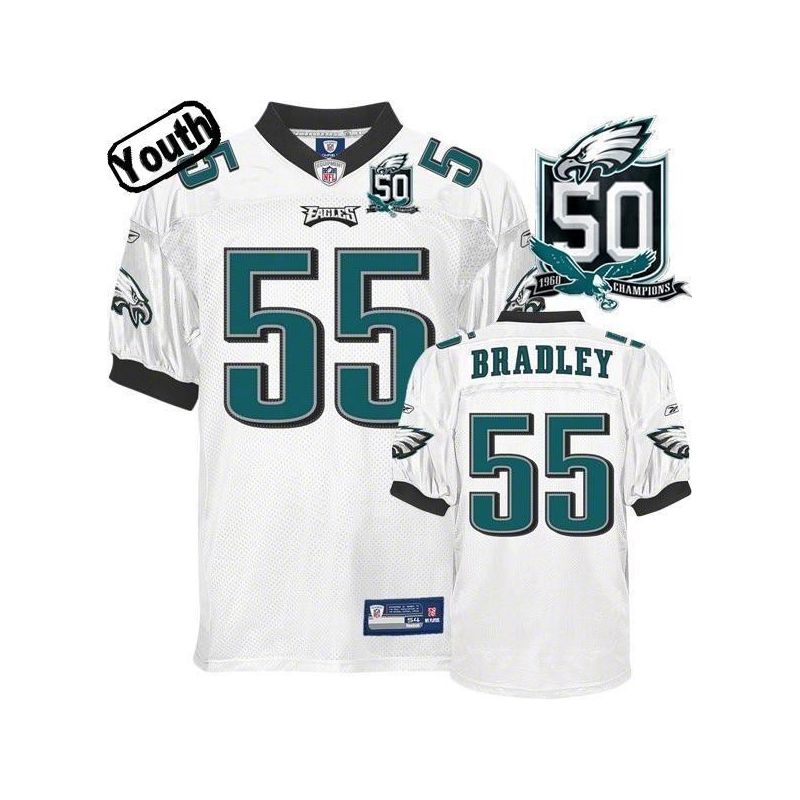 Cheap Stewart Bradley Eagles Youth Jersey #55 White 50th From China Cheap Stewart Bradley Eagles Youth Jersey #55 White 50th From China