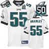 Cheap Stewart Bradley Eagles Youth Jersey #55 White 50th From China