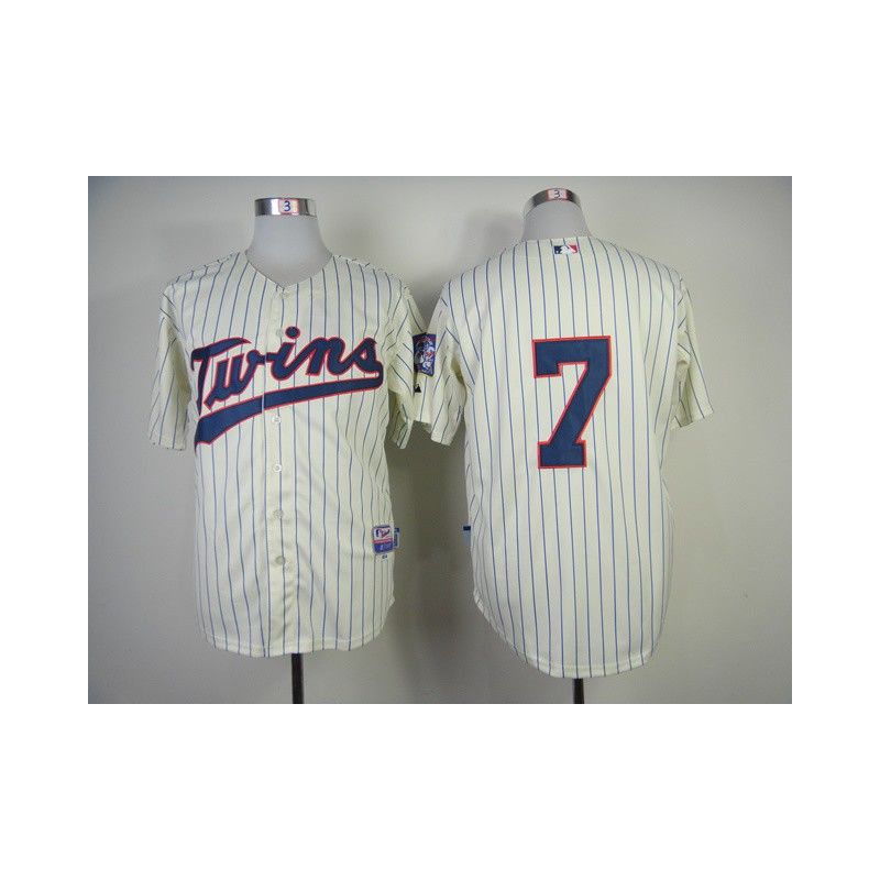 Cheap Joe Mauer Twins Jersey From China #7 Cream