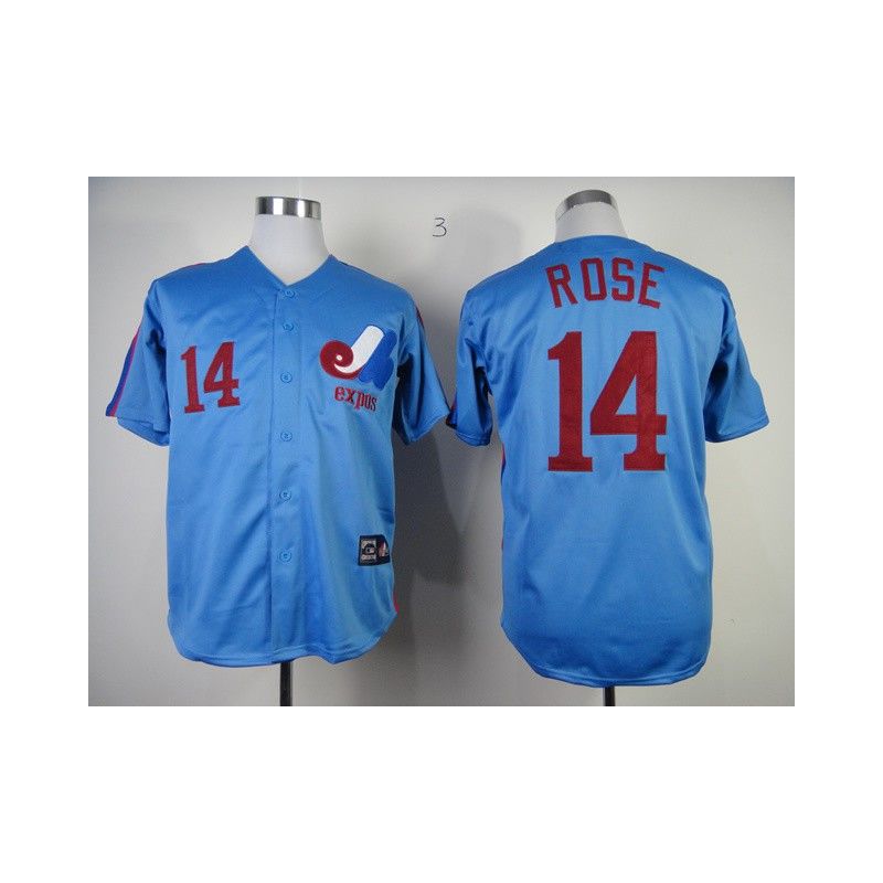 Cheap Pete Rose Expos Jersey From China #14 Blue