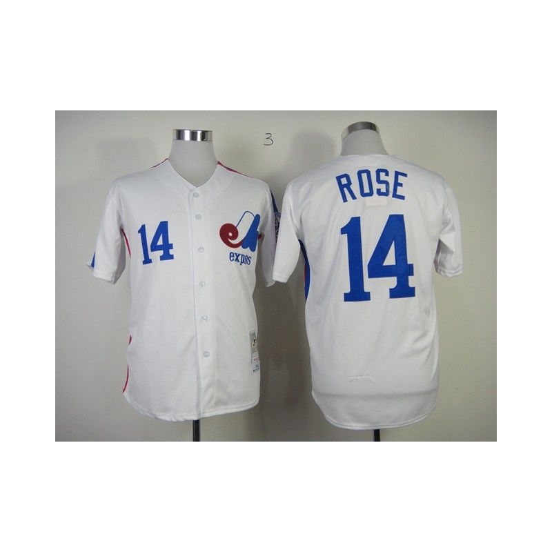 Cheap Pete Rose Expos Jersey From China #14 White throwback 1982