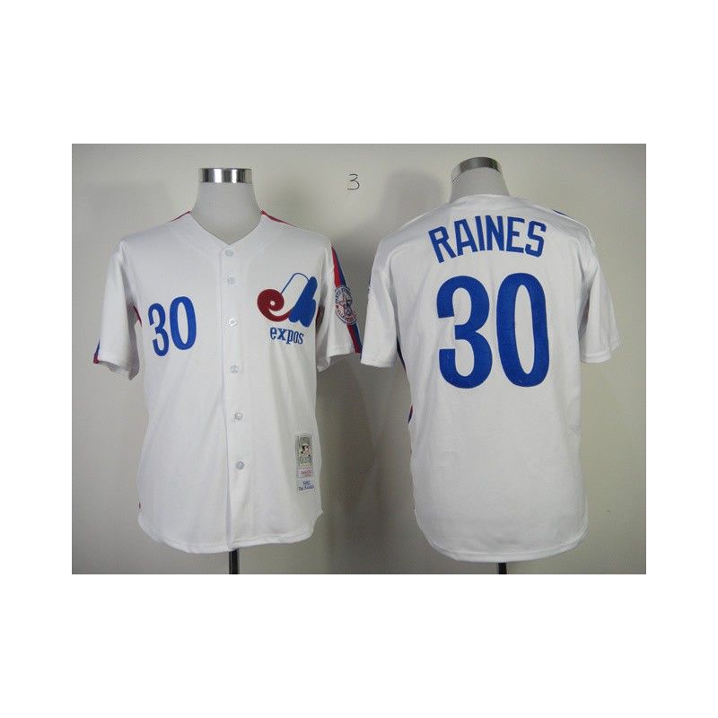 Cheap Tim Raines Expos Jersey From China #30 White throwback 1982